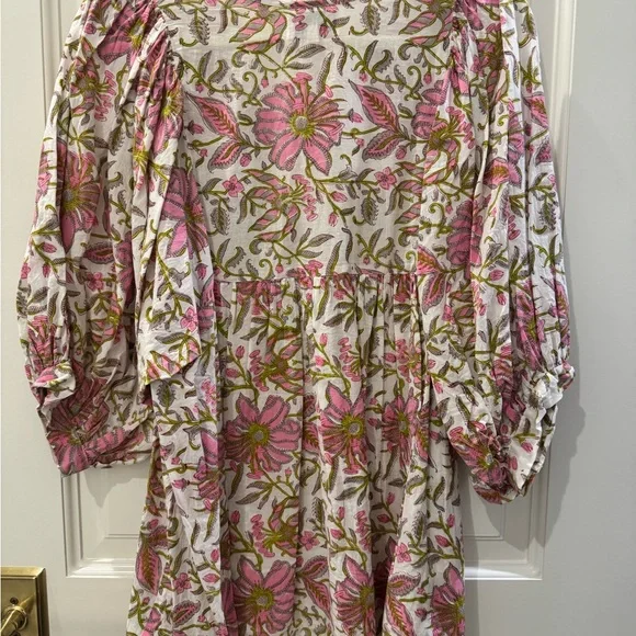 Mille Floral Pink and Green Blouse - Picture 2 of 4